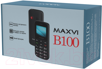 Мобильный телефон Maxvi B100 (синий+ЗУ)