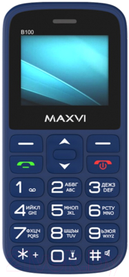 Мобильный телефон Maxvi B100 (синий+ЗУ)