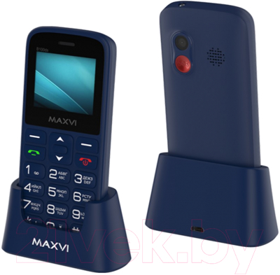 Мобильный телефон Maxvi B100ds (синий+ЗУ)