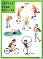 Развивающий плакат Мозаика-Синтез Летние виды спорта / МС11916 - 