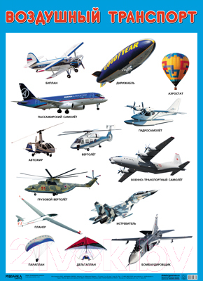 Развивающий плакат Мозаика-Синтез Воздушный транспорт / МС11637