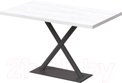 Обеденный стол Millwood Харлей Л18 160x80 (дуб белый Craft/металл черный)