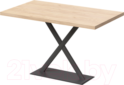 Обеденный стол Millwood Харлей Л18 160x80 (дуб золотой Craft/металл черный)