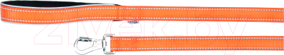 Поводок Camon DC176/08 (со светоотражающими швами и неопреновой ручкой оранжевый)