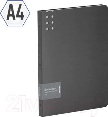 Изображение товара Папка для бумаг Berlingo Steel&Style / PPf_96001 (40 вкладышей, черный)
