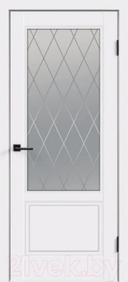 Дверь межкомнатная Velldoris Эмаль Scandi 2V без врезки 70x200 (белый/ромб мателюкс)