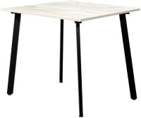 Обеденный стол Millwood Шанхай Л18 90x90 (дуб белый Craft/металл черный) - 
