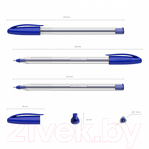 Ручка шариковая Erich Krause U-108 Classic Stick / 47569 (синий) — фото 3