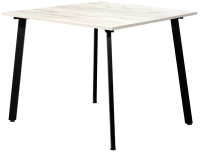 Обеденный стол Millwood Шанхай Л18 100x100 (дуб белый Craft/металл черный) - 