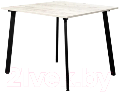Обеденный стол Millwood Шанхай Л18 100x100 (дуб белый Craft/металл черный)