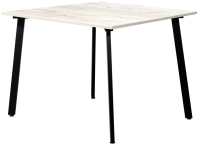 Обеденный стол Millwood Шанхай Л18 110x110 (дуб белый Craft/металл черный) - 