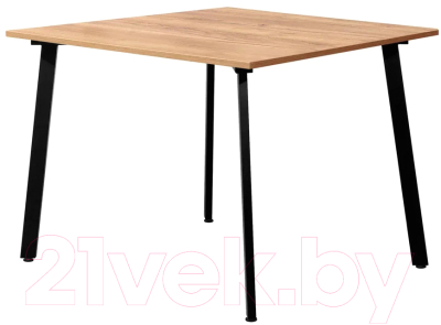 Обеденный стол Millwood Шанхай Л18 110x110 (дуб золотой Craft/металл черный)