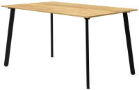 Обеденный стол Millwood Шанхай Л18 130x80 (дуб золотой Craft/металл черный) - 