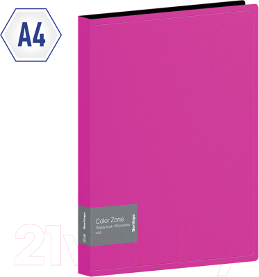 Папка для бумаг Berlingo Color Zone / AVp_100113 (100 вкладышей, розовый)