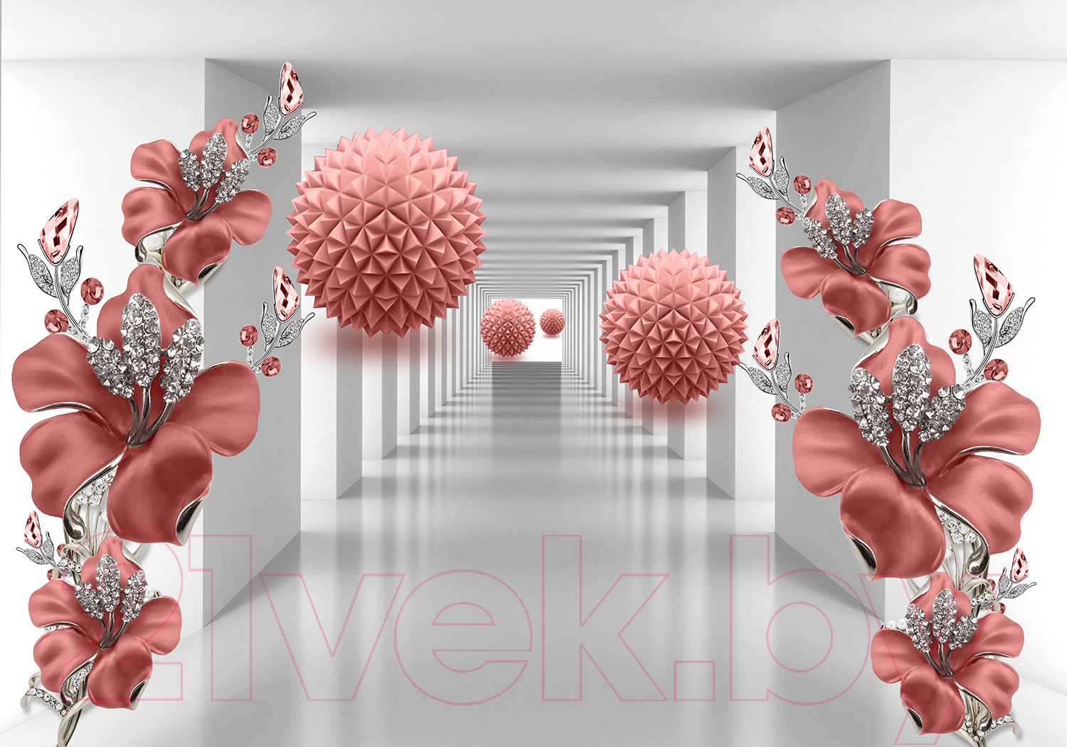 Фотообои листовые Citydecor Цветочная абстракция 12 (200x140)