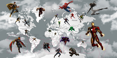 Фотообои листовые Citydecor Superhero 1 (300x150)