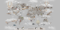 Фотообои листовые Citydecor Карта мира на английском 1 (300x150) - 