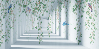 Фотообои листовые Citydecor Flower Tunnel 3D 2 (300x150) - 
