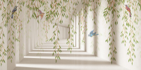 Фотообои листовые Citydecor Flower Tunnel 3D 4 (300x150) - 