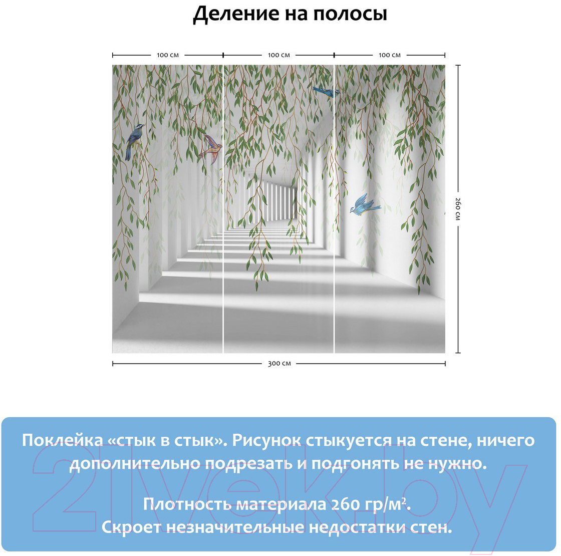 Фотообои листовые Citydecor Flower Tunnel 3D 1