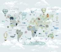Фотообои листовые Citydecor Карта мира на русском 10 (300x260) - 