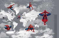 Фотообои листовые Citydecor Superhero Spiderman 5 (400x260, карта мира с ростомером) - 