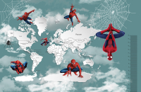 Фотообои листовые Citydecor Superhero Spiderman 6 (400x260, карта мира с ростомером) - 