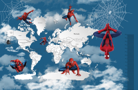 Фотообои листовые Citydecor Superhero Spiderman 8 (400x260, карта мира с ростомером) - 