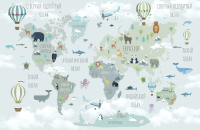 Фотообои листовые Citydecor Карта мира на русском 10 (400x260) - 