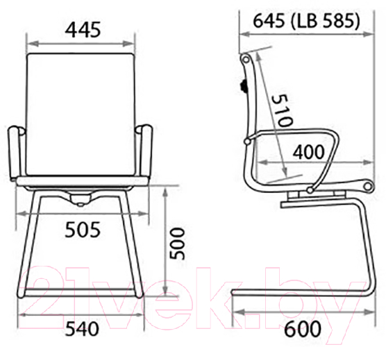 Стул офисный Белс Вернер CF/LB Chrome PU / 445398-10/PU01