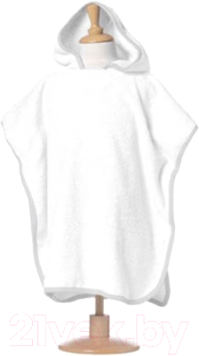 Полотенце с капюшоном Lilia Пончо детское 113x83 / Плп-113 (белый)