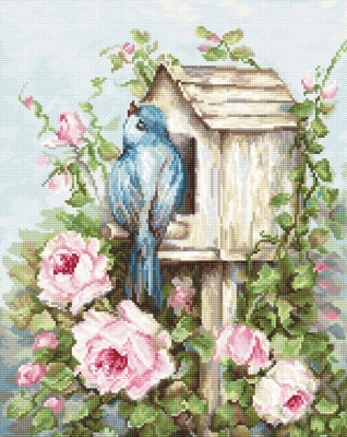 Набор для вышивания Luca-S Птичий дом и розы / B2352