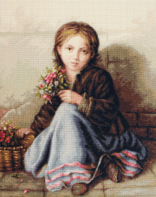 Набор для вышивания Luca-S Девочка с цветами / B513