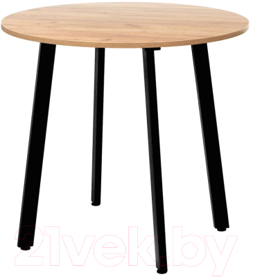 Обеденный стол Millwood Шанхай Л18 d90 (дуб золотой Craft/металл черный)