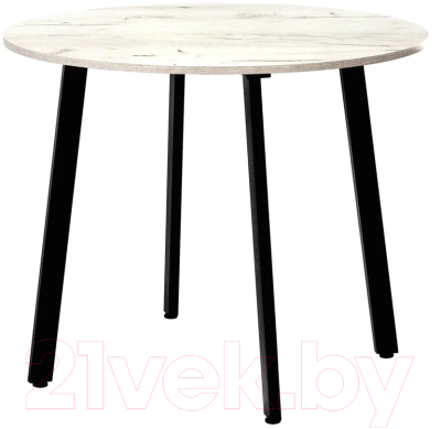 Обеденный стол Millwood Шанхай Л18 d100 (дуб белый Craft/металл черный)