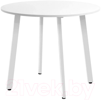 Обеденный стол Millwood Шанхай Л18 d100 (белый/металл белый)