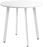 Обеденный стол Millwood Шанхай Л18 d90 (белый/металл белый) - 