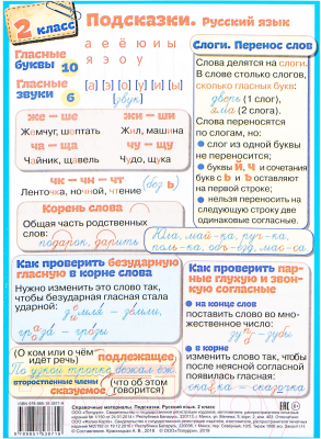 Изображение товара Наглядное пособие Попурри Подсказки. Русский язык. 2 класс