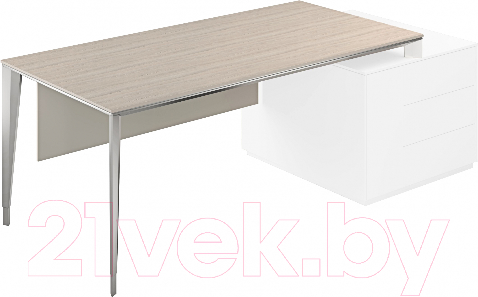 Письменный стол Norden 180x90x74 / NZ-0106.YN.AL (ясень наварра/аллюминий)