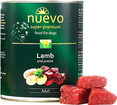 Влажный корм для собак Nuevo Dog Adult Lamb & Potato / 95011 (800г)
