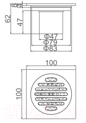 Трап для душа Gerhans K81510U-10