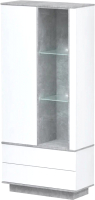 Шкаф Интерлиния Quartz QZ-ШК1 с подсветкой (белый платинум/бетон) - 