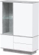 Шкаф Интерлиния Quartz QZ-ШК2 с подсветкой (белый платинум/бетон) - 