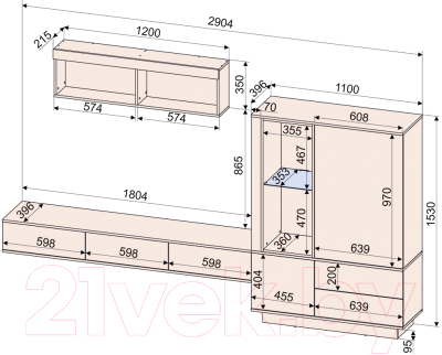 Изображение товара Горка Интерлиния Quartz-12 с подсветкой (белый платинум/бетон)