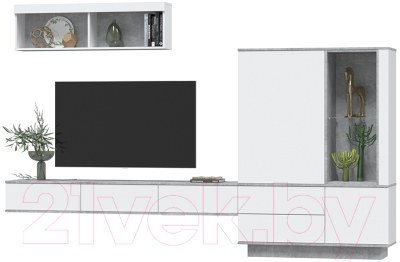 Изображение товара Горка Интерлиния Quartz-12 с подсветкой (белый платинум/бетон)