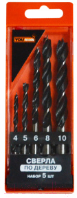 Изображение товара Набор сверл Yourtools По дереву 4/5/6/8/10мм (5шт)
