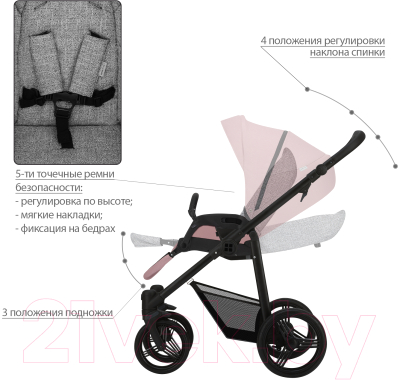 Детская универсальная коляска Bebetto Nico Plus черная рама (07)