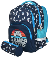 Школьный рюкзак Schoolformat Soft 2 + Gamers РЮКМ2П-ГЕР (синий) - 