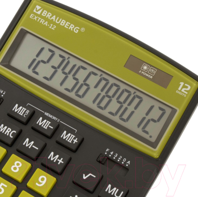 Калькулятор Brauberg EXTRA-12-BKOL / 250471 (черный/оливковый)