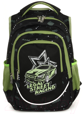 Школьный рюкзак Schoolformat Soft 3 Street Racing РЮКМ3-СТИ (черный)